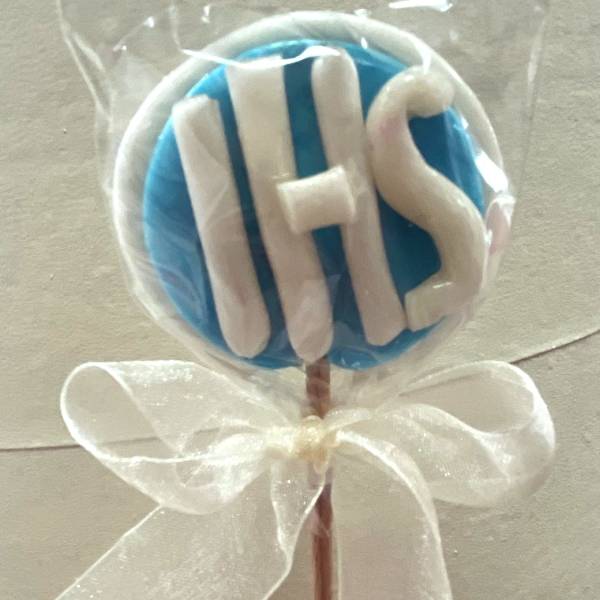 Lizak Okrągły Niebieski Biały