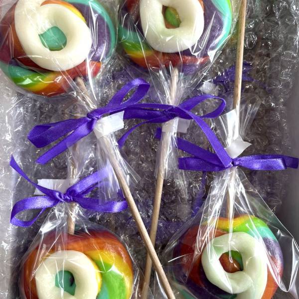 Lizak Okrągły Biały Tęczowy