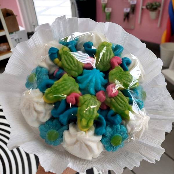 Bukiet Dziecięcy Średni Zielony Niebieski