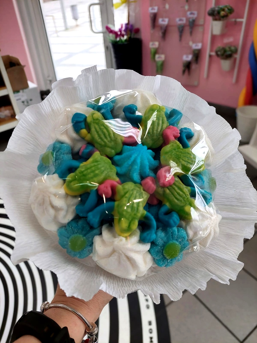 Bukiet Dziecięcy Średni Zielony Niebieski