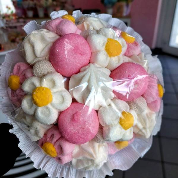 Bukiet Dziecięcy Średni Biały Różowy