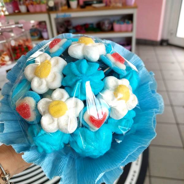 Bukiet Dziecięcy Średni Biały Niebieski