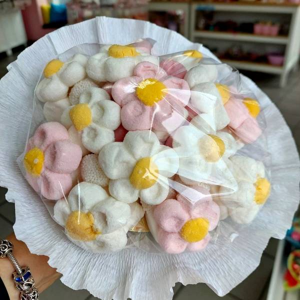 Bukiet Dziecięcy Średni Biały Różowy