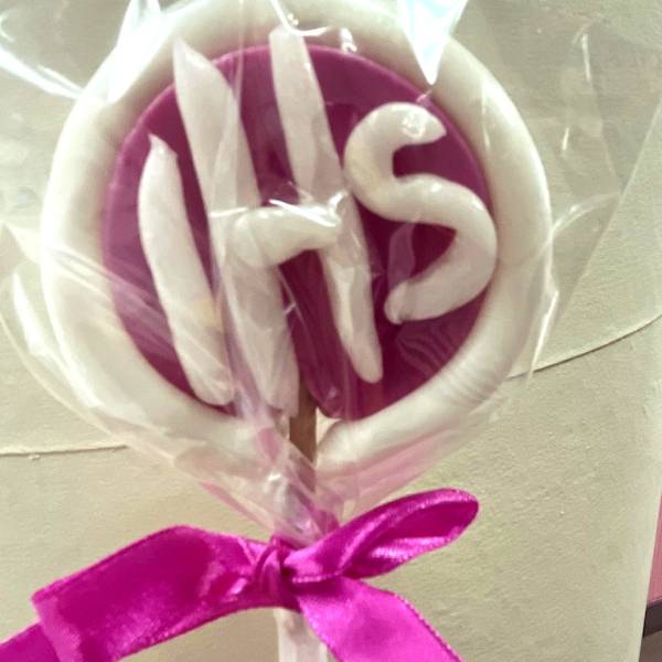 Lizak Okrągły Biały Różowy