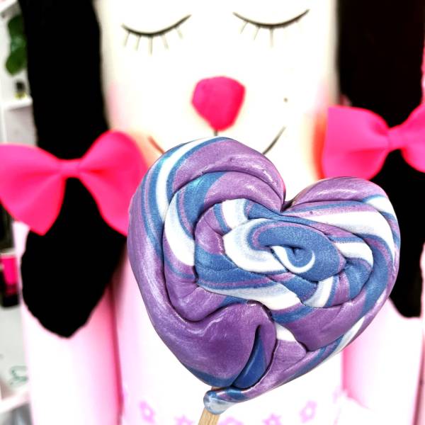 Lizak Serce Fioletowy Niebieski