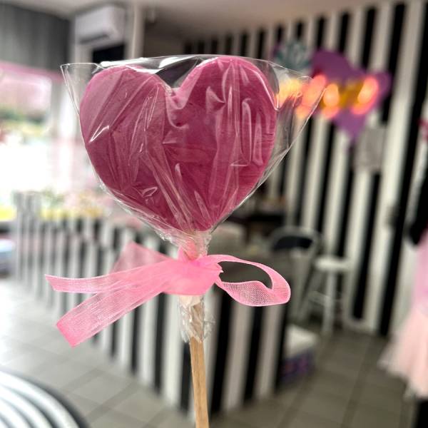 Lizak Serce Różowy Przezroczysty