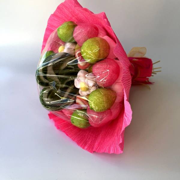 Słodki Bukiet Dziecięcy Różowy Zielony