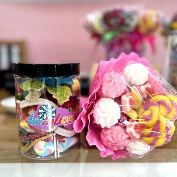 Słodki Bukiet Słodki Prezent Różowy Żółty