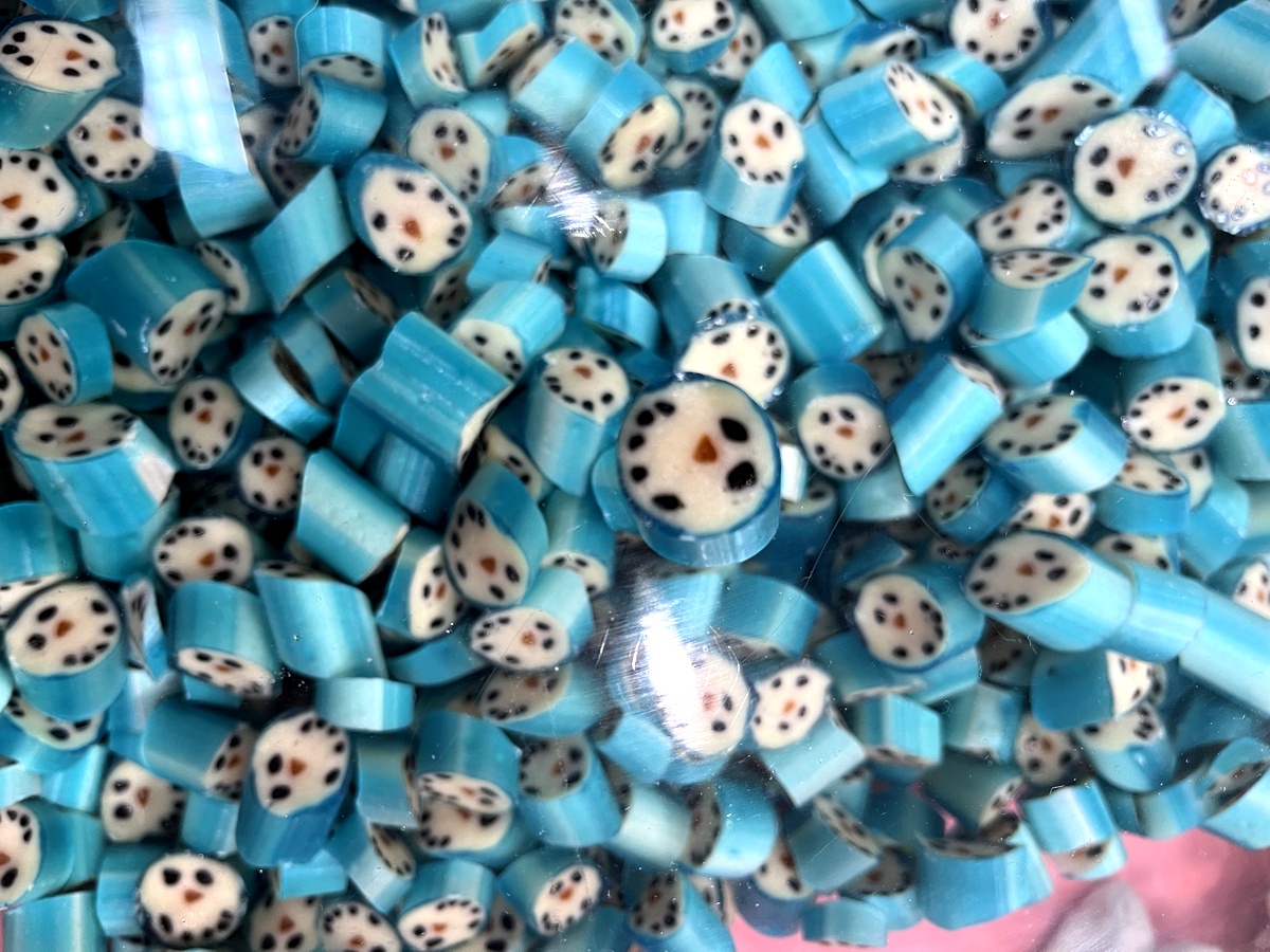 Karmelki Wzorzyste Niebieski Biały