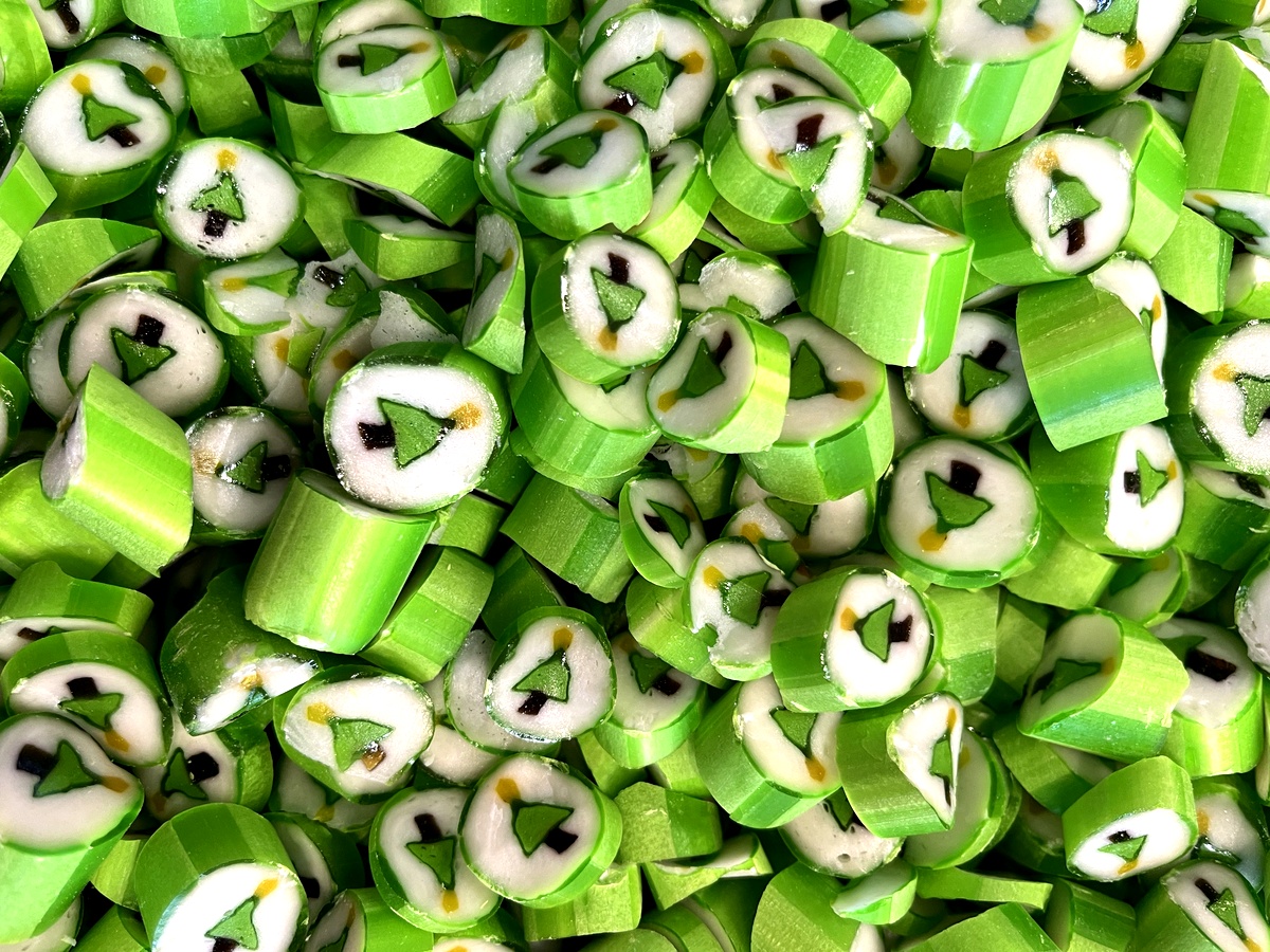 Karmelki Dekoracyjne Zielony Biały