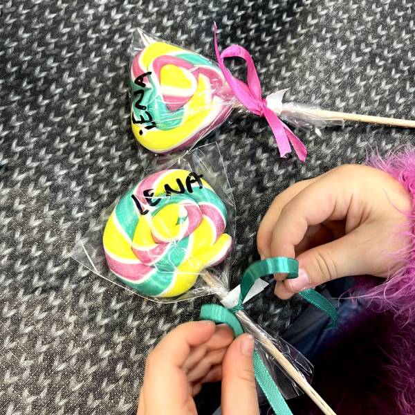 Lizak Spiralny Różowy Żółty