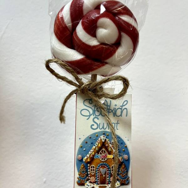 Lizak Spiralny Czerwony Biały