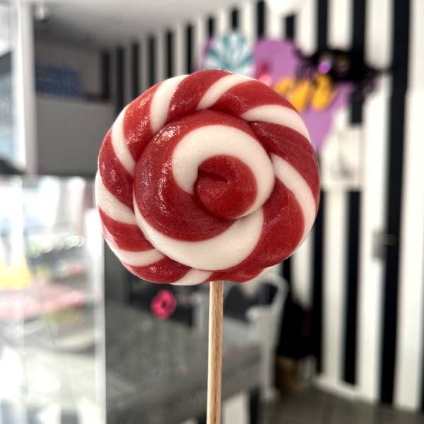 Lizak Spiralny Czerwony Biały