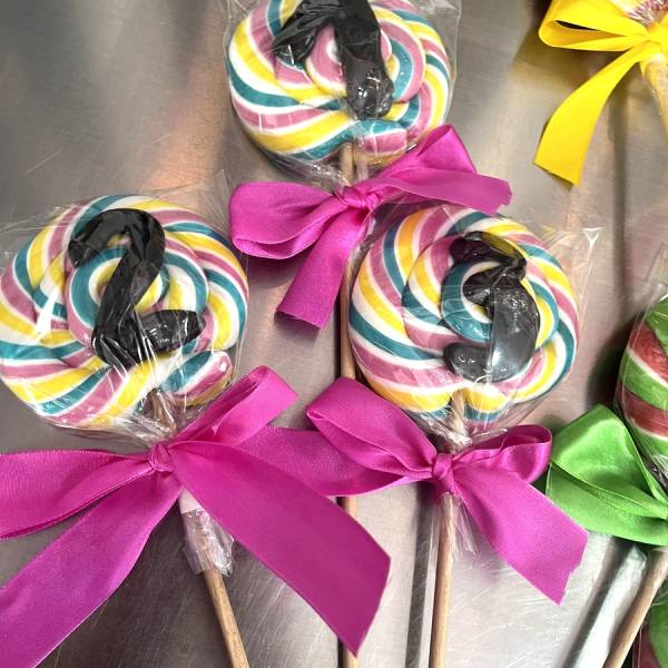 Lizak Okrągły Różowy Żółty