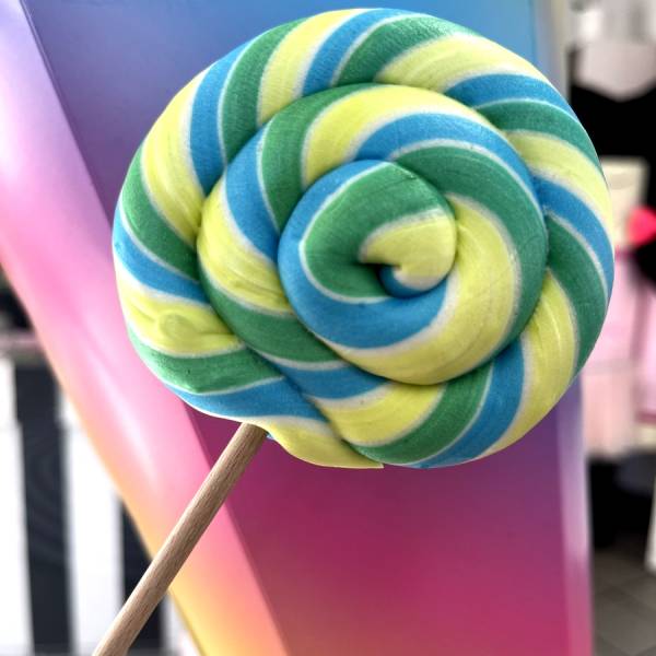 Lizak Spiralny Żółty Niebieski