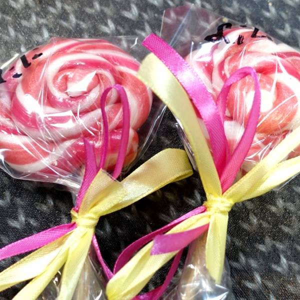 Lizak Spiralny Różowy Biały