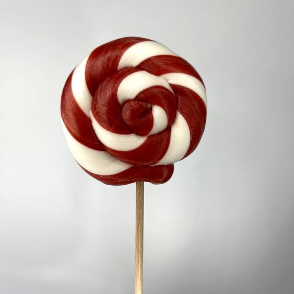 Lizak Spiralny Czerwony Biały