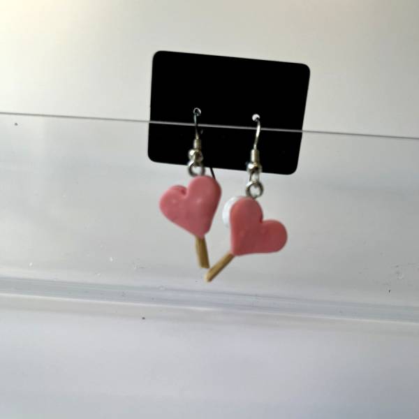 Kolczyki Cukierkowe Różowy Biały